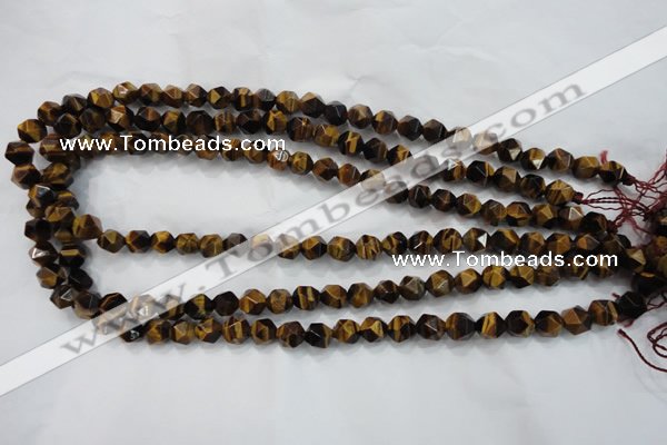 CNG935 15 inches 6mm faceted nuggets yellow tiger eye beads