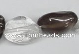 CNG95 12*14mm - 20*35mm nuggets smoky quartz & crystal gemstone beads