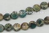 CNI07 16 inches 8mm flat round natural imperial jasper beads wholesale