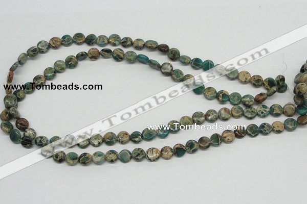 CNI07 16 inches 8mm flat round natural imperial jasper beads wholesale