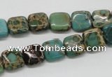 CNI18 16 inches 10*10mm square natural imperial jasper beads wholesale