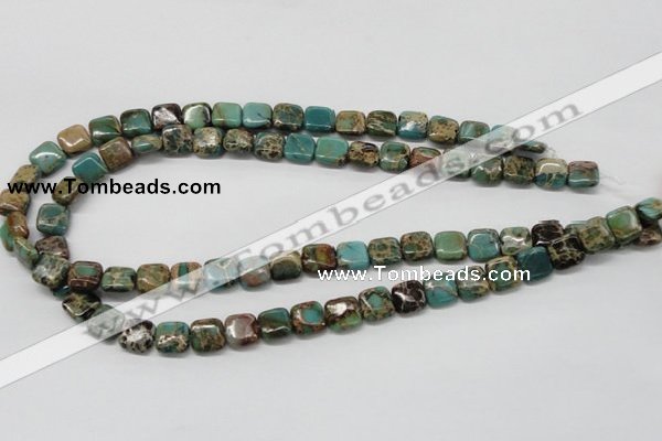 CNI18 16 inches 10*10mm square natural imperial jasper beads wholesale