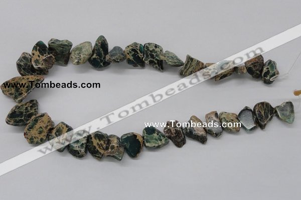 CNI20 16 inches 15*12mm nuggets natural imperial jasper chip beads