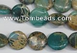 CNI30 15.5 inches 14mm flat round natural imperial jasper beads