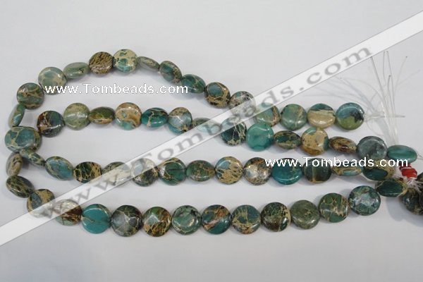 CNI30 15.5 inches 14mm flat round natural imperial jasper beads