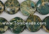 CNI31 15.5 inches 20mm flat round natural imperial jasper beads