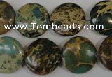 CNI34 15.5 inches 18mm flat round natural imperial jasper beads