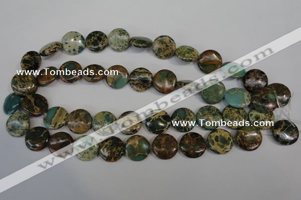 CNI34 15.5 inches 18mm flat round natural imperial jasper beads