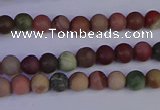 CNI360 15.5 inches 4mm round matte imperial jasper beads wholesale