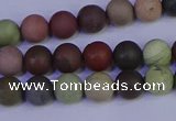 CNI361 15.5 inches 6mm round matte imperial jasper beads wholesale