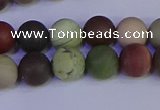 CNI362 15.5 inches 8mm round matte imperial jasper beads wholesale