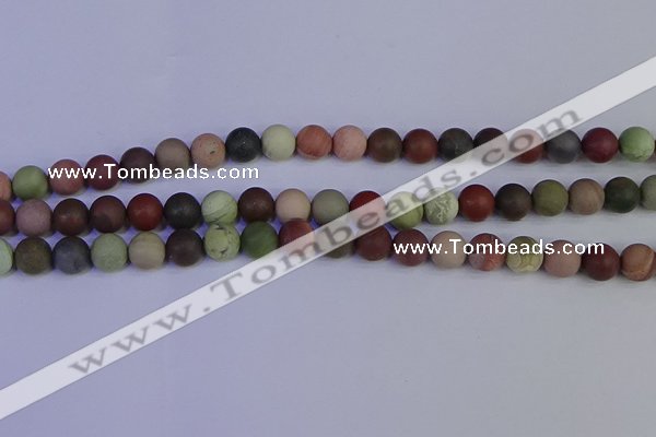 CNI363 15.5 inches 10mm round matte imperial jasper beads wholesale