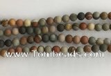 CNI377 15.5 inches 8mm round matte American picture jasper beads