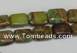 CNI39 15.5 inches 6*8mm rectangle natural imperial jasper beads