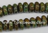 CNI46 15.5 inches 6*12mm rondelle natural imperial jasper beads