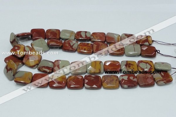 CNJ16 15.5 inches 20*20mm faceted square natural noreena jasper beads