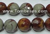 CNJ18 15.5 inches 14mm faceted round natural noreena jasper beads