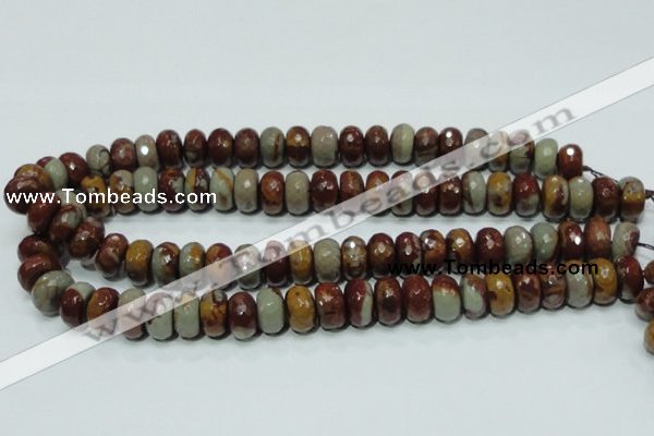 CNJ23 15.5 inches 8*14mm faceted rondelle natural noreena jasper beads