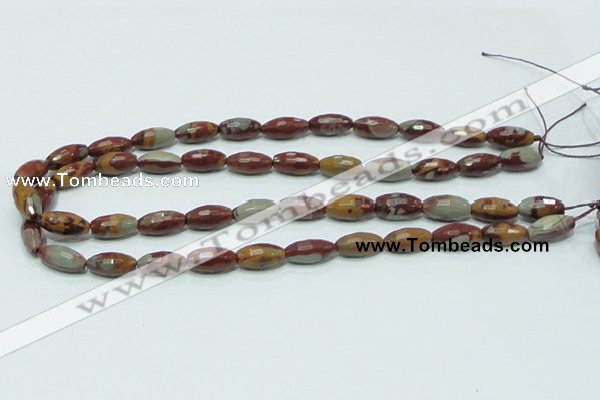 CNJ27 15.5 inches 8*16mm faceted rice natural noreena jasper beads