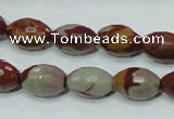 CNJ28 15.5 inches 10*14mm faceted rice natural noreena jasper beads