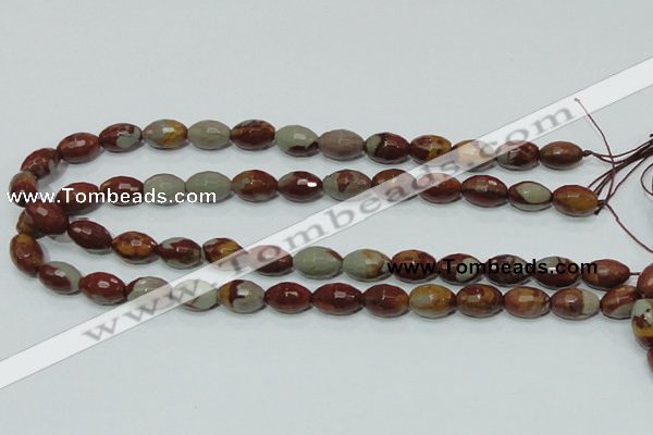 CNJ28 15.5 inches 10*14mm faceted rice natural noreena jasper beads