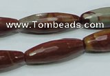 CNJ30 15.5 inches 10*30mm faceted rice natural noreena jasper beads