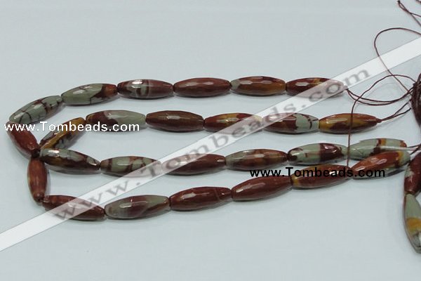 CNJ30 15.5 inches 10*30mm faceted rice natural noreena jasper beads