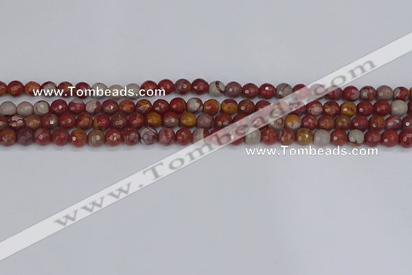 CNJ308 15.5 inches 4mm faceted round noreena jasper beads