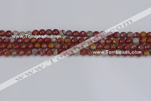 CNJ309 15.5 inches 6mm faceted round noreena jasper beads