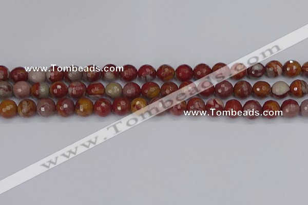 CNJ310 15.5 inches 8mm faceted round noreena jasper beads