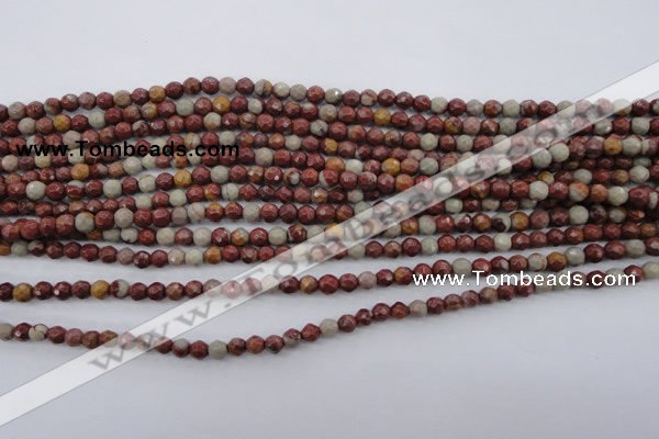 CNJ35 15.5 inches 4mm faceted round noreena jasper beads