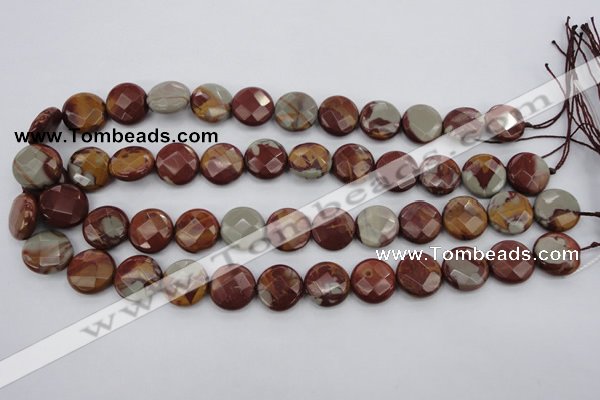 CNJ44 15.5 inches 16mm faceted coin noreena jasper beads