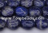 CNL1105 15.5 inches 10mm flat round lapis lazuli gemstone beads