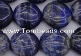 CNL1108 15.5 inches 16mm flat round lapis lazuli gemstone beads