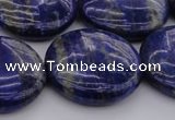 CNL1111 15.5 inches 25mm flat round lapis lazuli gemstone beads