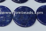 CNL1280 15.5 inches 25mm flat round natural lapis lazuli beads