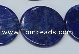 CNL1281 15.5 inches 30mm flat round natural lapis lazuli beads