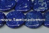 CNL1303 15.5 inches 22mm flat round natural lapis lazuli beads