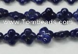 CNL1305 15.5 inches 10mm carved flower natural lapis lazuli beads