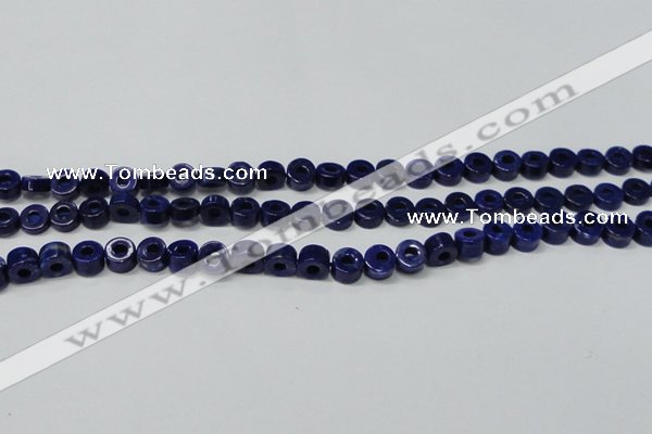 CNL1307 15.5 inches 8mm donut natural lapis lazuli beads