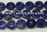 CNL1308 15.5 inches 10mm donut natural lapis lazuli beads