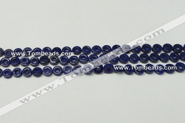 CNL1308 15.5 inches 10mm donut natural lapis lazuli beads
