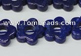 CNL1310 15.5 inches 16mm carved flower natural lapis lazuli beads