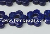 CNL1311 15.5 inches 18mm carved flower natural lapis lazuli beads