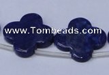 CNL1317 Top drilled 24mm flower natural lapis lazuli beads