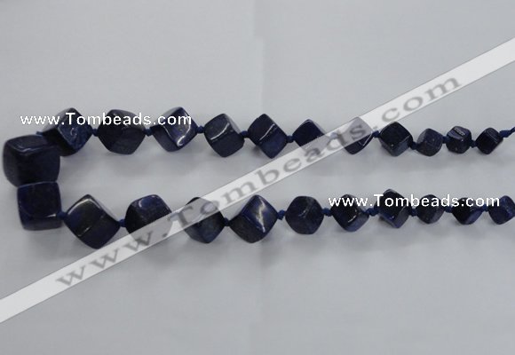 CNL1517 15.5 inches 8*8mm - 18*18mm cube lapis lazuli gemstone beads