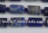 CNL1606 15.5 inches 10*15mm faceted tube lapis lazuli gemstone beads