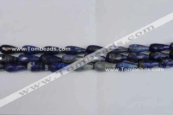 CNL1607 15.5 inches 12*25mm faceted teardrop lapis lazuli beads