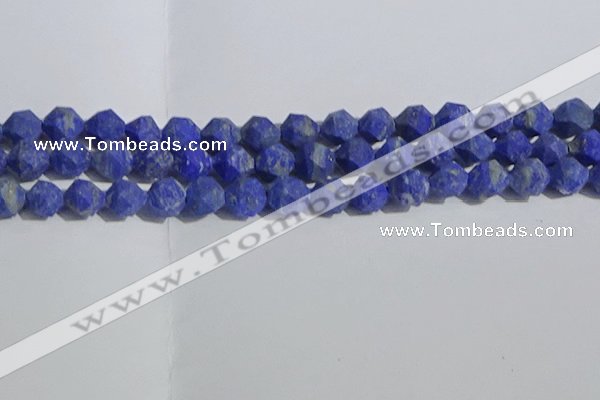 CNL1667 15.5 inches 10mm faceted nuggets matte lapis lazuli beads