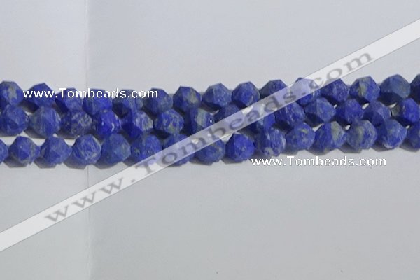 CNL1668 15.5 inches 12mm faceted nuggets matte lapis lazuli beads